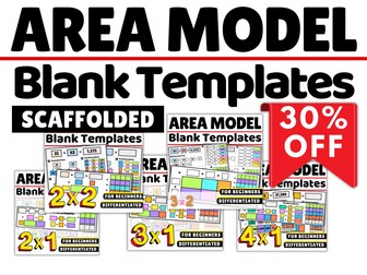 Year 5 Multiplication Blank Area Model Templates: Box Method Maths Reference Chart Multiplication Display Poster