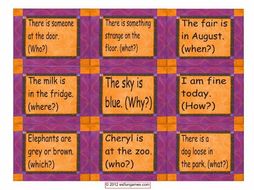 Present Simple Information Question Words Cards 4 Pages = 36 Cards