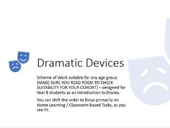 Social Distance Drama - Dramatic Devices SOW