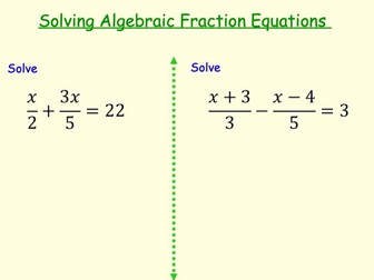 Algebraic Fractions: Solving