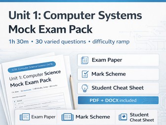 IGCSE CS 0478 Unit 1 Mock (1h30) + Mark Scheme + Cheat Sheet | PDF & DOCX