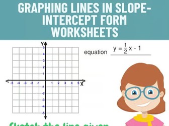Linear Functions - Graphing Lines in Slope-Intercept Form Worksheets