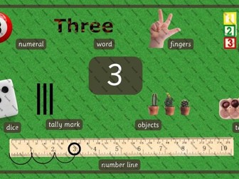 Number Representation Posters- Real/Natural Objects-Number 3