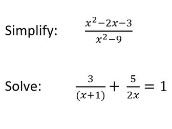 Algebraic Fractions and Equations