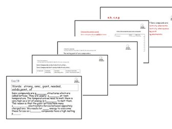 GCSE Ionic Compounds Properties: Worksheets and Activities with Answers