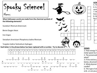 Spooky Science Halloween Puzzle Sheet