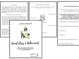 Sociology - Education Booklet (2) - Social Class and Achievement