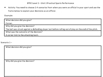 BTEC Sport Level 2- Football Referee