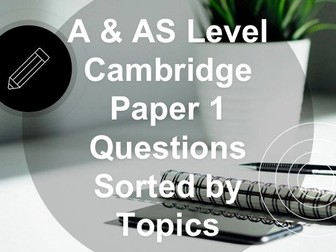 A & AS Level Cambridge Paper 1 Questions Sorted by Topics Booklet 2