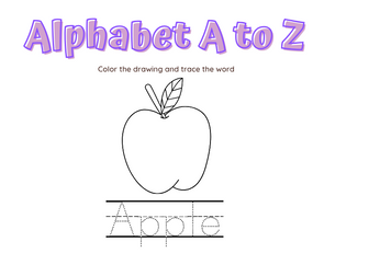 Alphabet A-Z Coloring Book for Kids