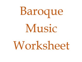 Baroque Listening Worksheet