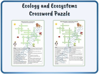 Ecology and Ecosystems - Crossword Puzzle Worksheet Activity (Printable)