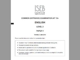 Common Entrance English Past Paper Questions - Covers all areas!