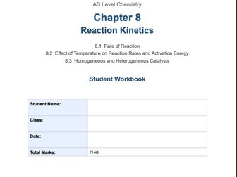 CAIE AS Chemistry Topic 8 Reaction-kinetics Student Workbook 2025-2027 Syllabus