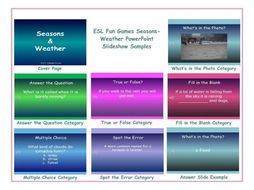 seasons weather powerpoint slideshow by eslfungames teaching