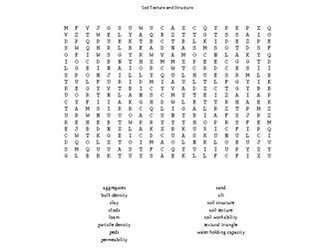 Soil Texture and Structure Word Search for an Ag. II Soil Science Course