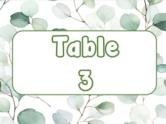 Eucalyptus plant table number signs