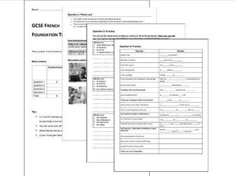 GCSE French Foundation Writing practice / revision booklet