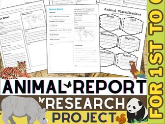 Animal Report | Animal Research Project Worksheets Habitats and Adaptations
