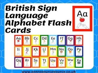 British Sign Language Alphabet Flash Cards