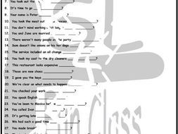 Tag Questions 1 Page BW Worksheet