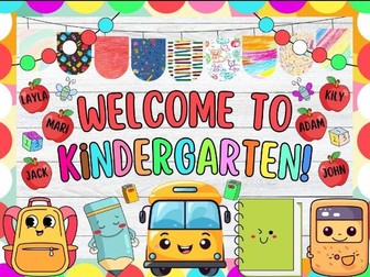 Welcome To Kindergarten: Back To School Bulletin Board or Door Decor Kit | August & September