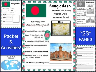 BANGLADESH History & Geography, Travel The World Worksheet