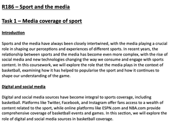 Sport Studies - R186 - Sport and the media - Coursework Examples