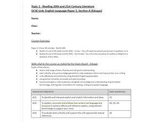 Eduqas English Language Paper 1 Section A