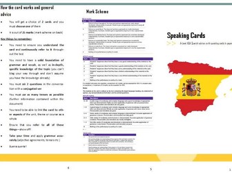 AQA A-Level Spanish - Speaking Card Advice