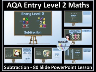 AQA Entry Level 2 Maths -Subtraction - PowerPoint Lesson