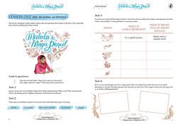 Malala's Magic Pencil - lesson ideas to accompany the new book by Malala