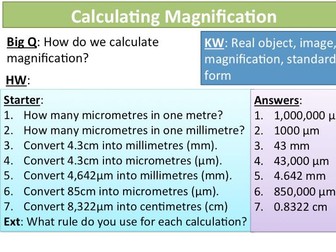 NEW AQA GCSE Cells 8 Calculating Magnification