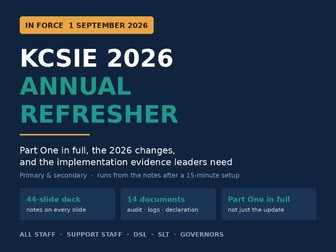 KCSIE 2026 Annual Safeguarding Refresher INSET + 14 Tools