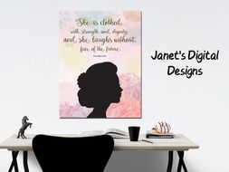 Printable Woman Silhouette Bible Verse Wall Art