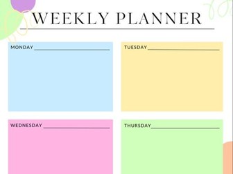 Rainbow Weekly Planner