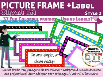 Picture Frame Label Clipart Style 2 PNG Graphics