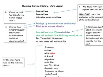 GCSE Poetry Anthology: "Checking out me history" Analysis Task