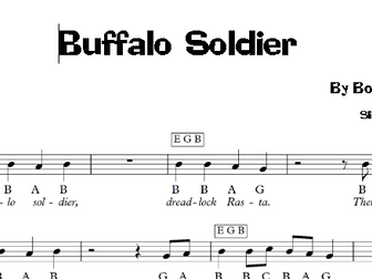 Reggae: Buffalo Soldier - Bob Marley Keyboard Sheet Music