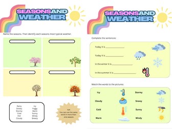 ESL - Seasons, weather and extreme weather (Kids)