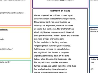 Storm of the Island (Power & Conflict) Poetry Analysis Worksheet