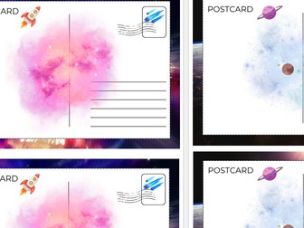 Space themed postcards