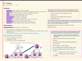 AQA A Level Biology Linkage Notes and Questions