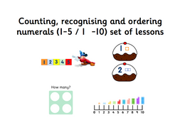 Counting, recognising and ordering numerals (1-5 / 1-10) set of lessons ...