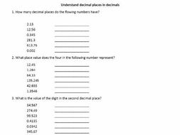 Number and place value year 5 worksheets image
