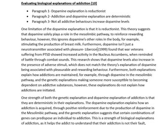 Eduqas A-level psychology essay plans- Addiction