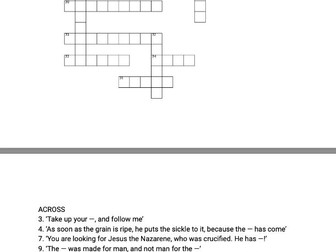 St Mark's Gospel- Finish the Quote- Crossword