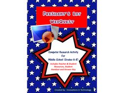 President's Day WebQuest (Internet Scavenger Hunt)