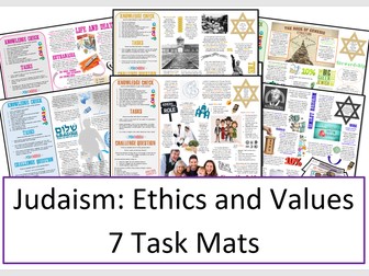 Judaism Task Mat Bundle: Ethics and Values