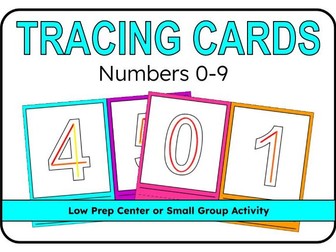 Numbers 0-9 Tracing Cards With Guides